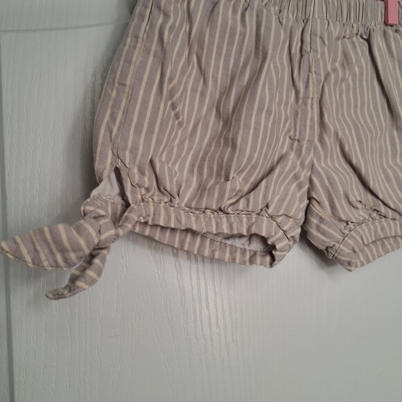 Gray Tan Striped Tie side Shorts Bloomers by STUN - Picture 2 of 4